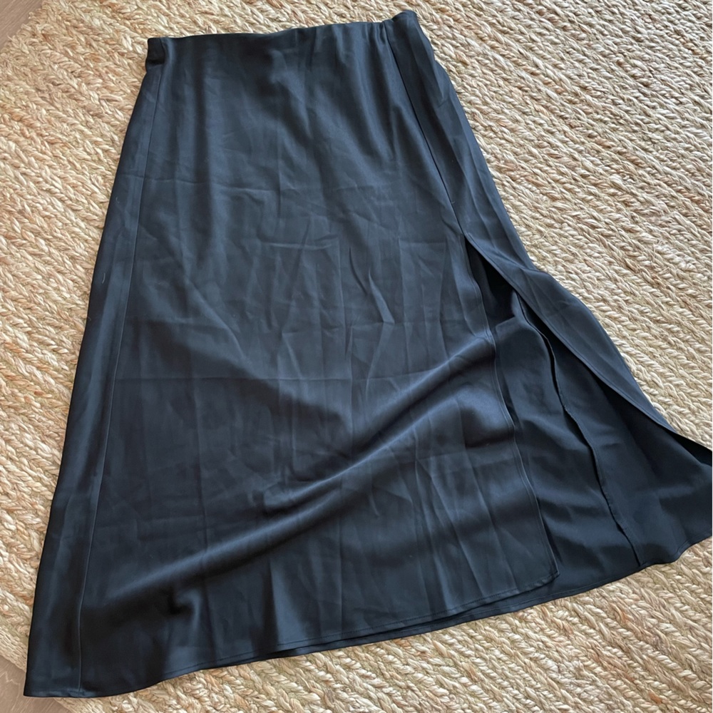 Danielle Berstein WeWoreWhat Slit Black Skirt